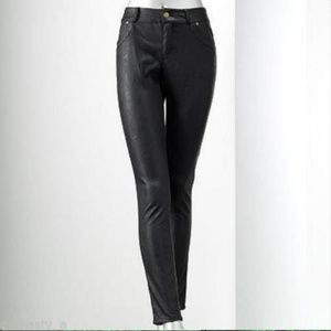 NWT Simply Vera Vera Wang Black Faux Leather Jeans